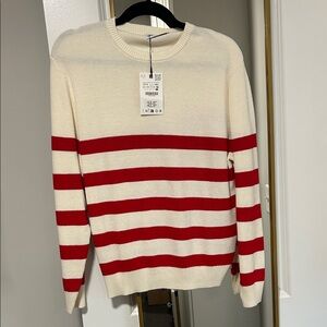 Boy’s Cream and Red Striped Sweater